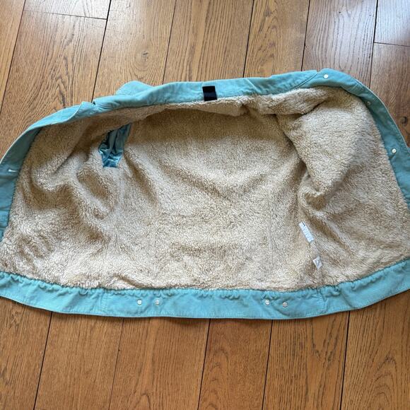 Gap Corduroy Trucker Jacket Women SZ M Aqua Blue Sherpa Cozy Fall Western - Picture 4 of 11